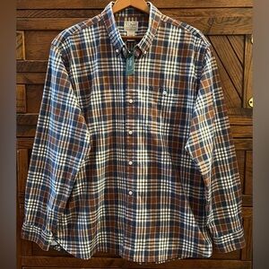 NWT L.L. Bean Men's L Plaid Button Down Confort Stretch Shirt